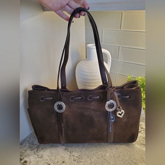 Brighton Chocolate Brown Suede & Leather Purse - Picture 4 of 4